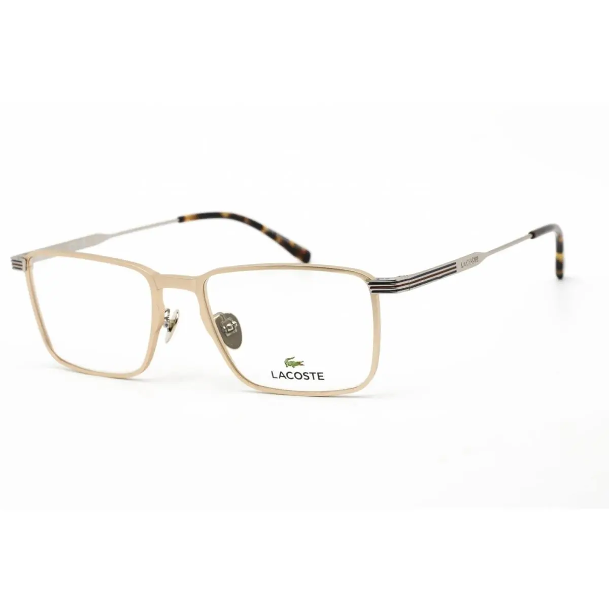 Lacoste Unisex Eyeglasses Semimatte Gold Rectangular Full Rim Frame L2285E 714