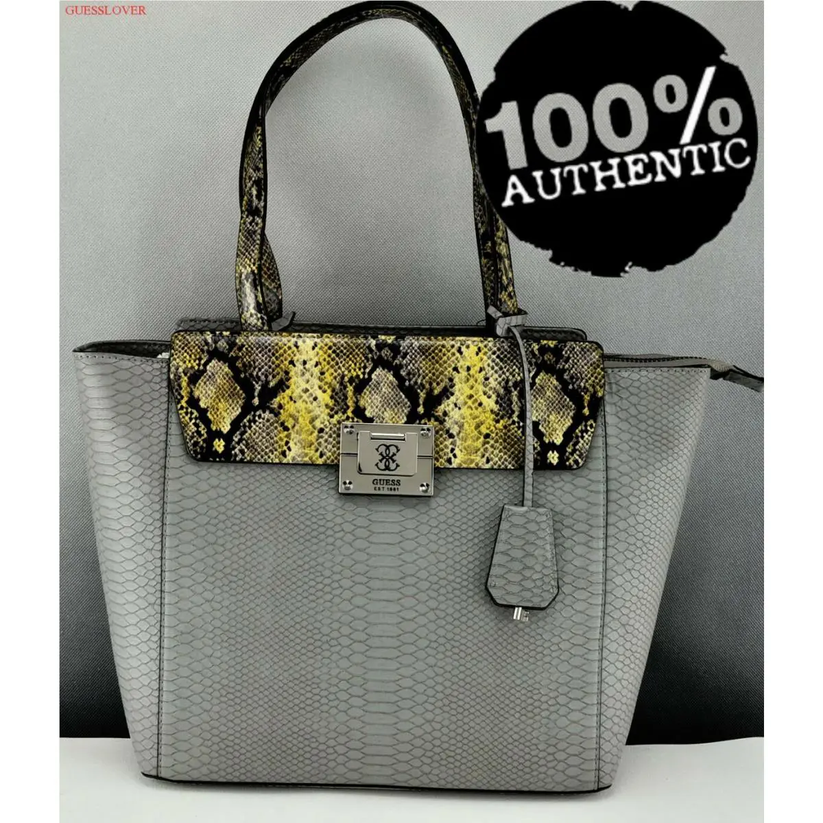 Guess Ladies Handbag Tote Bag Military Multi Angela