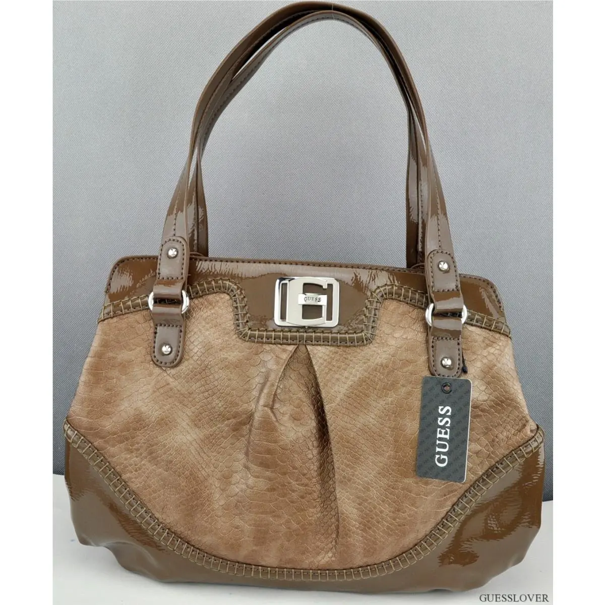 Usa Chic Handbag Guess Grosseto Satchel Bag Taupe Ladies