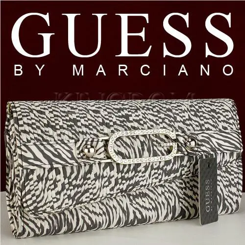 Guess Ladies Handbag Clutch Tote Bag Black Harem