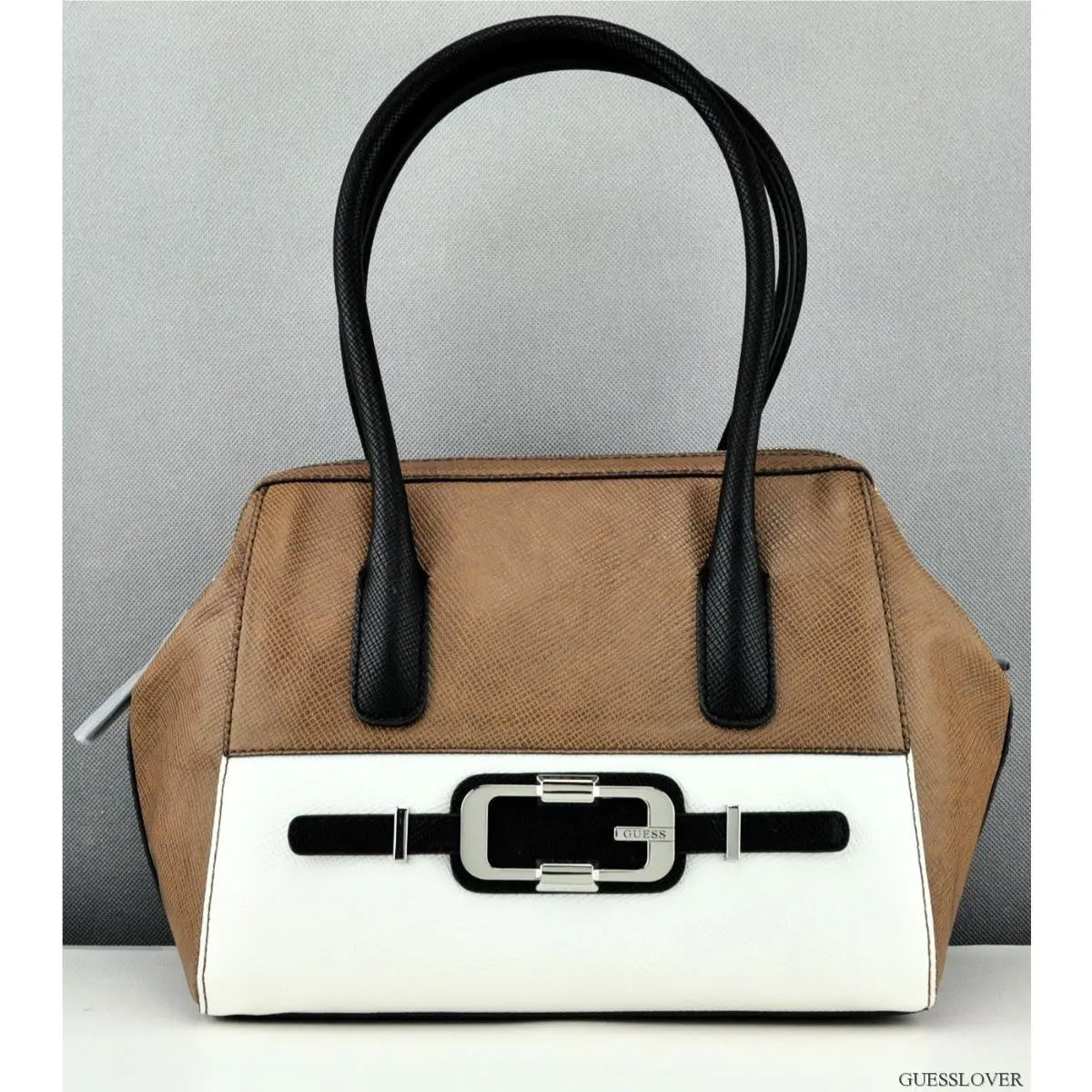 Trend Limited Guess Handbag Ladies Valka Satchel Bag Brown Multi