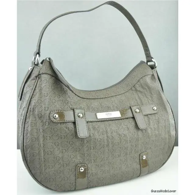 Guess Ladies Handbag Satchel Tote Bag Taupe Vivacious Authent