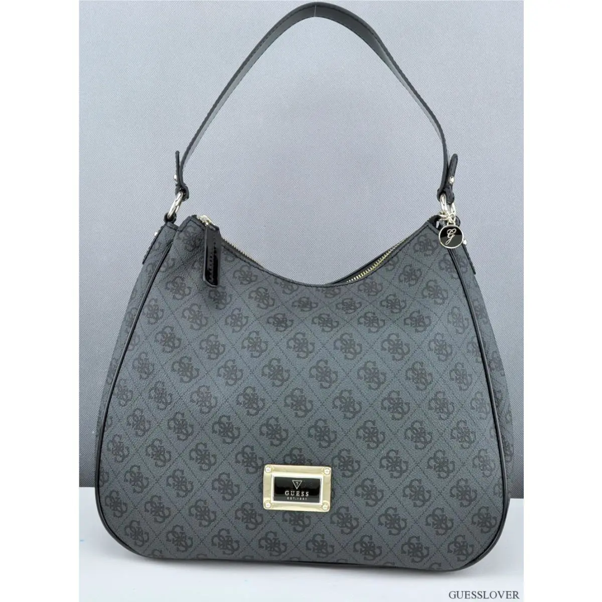 Trend Limited Guess Handbag Ladies Reama Satchel Bag Coal