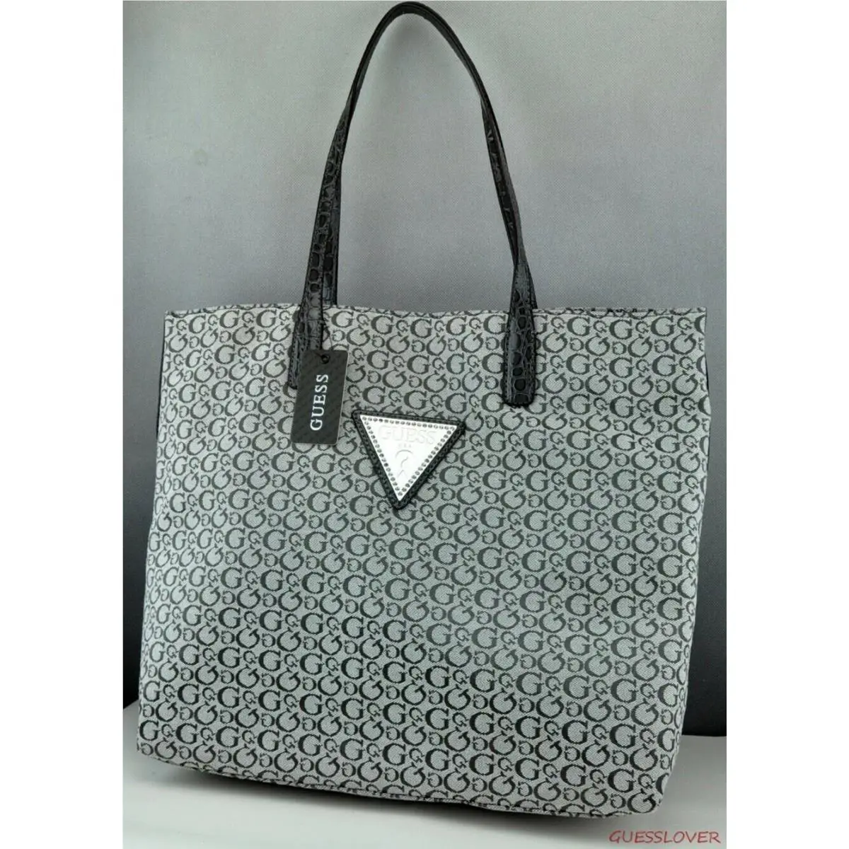 Guess Ladies Handbag Satchel Bag Claudia Grey