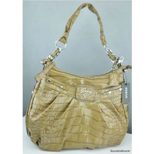 Newest Guess Ladies Handbag Retro Croc Camel Bag Usa