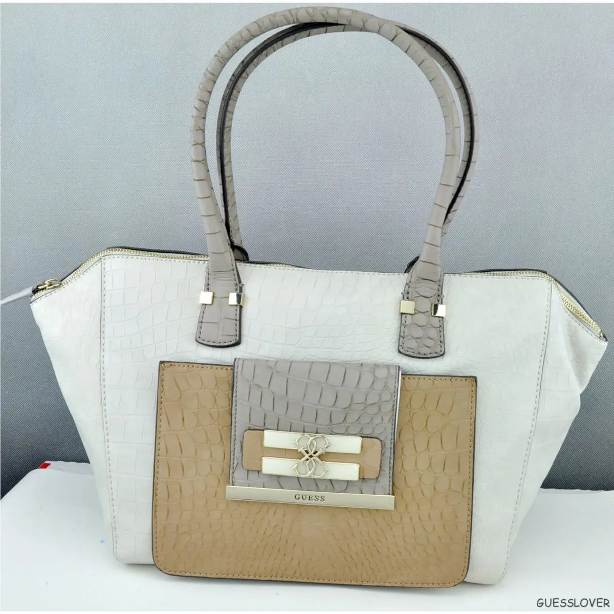 Guess Ladies Handbag Bag Purse Maluca Stone Multi Satchel