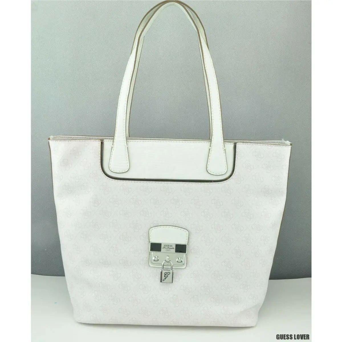 Guess Ladies Handbag Bag Rosata Hewitt White Multi Totes