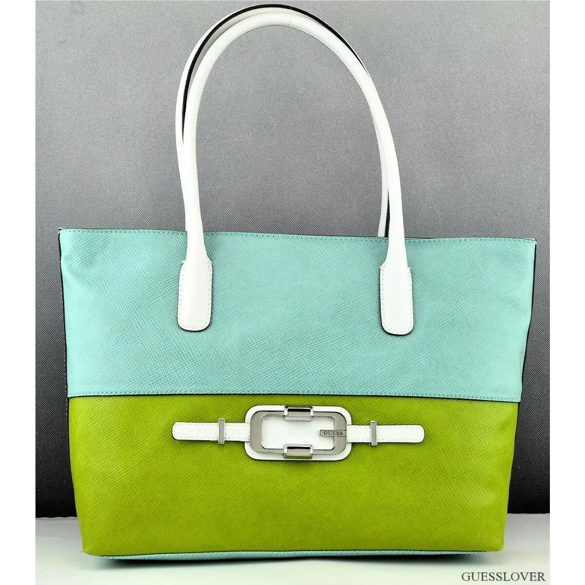 Guess Ladies Handbag Satchel Bag Jonsi Turq Multi