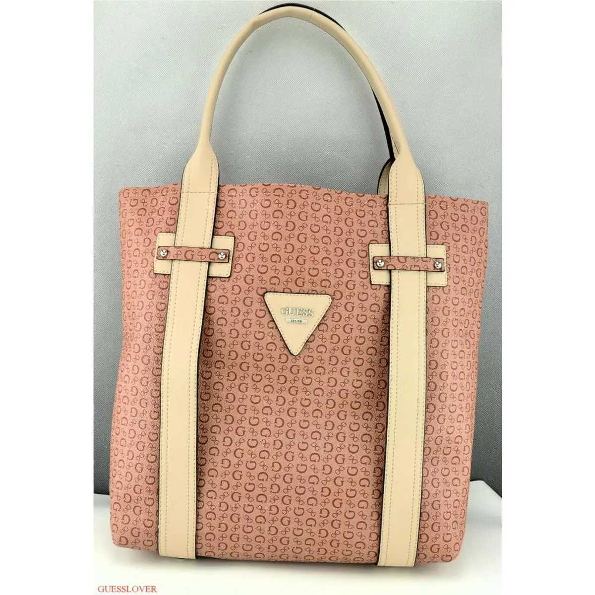 Guess Ladies Handbag Satchel Tote Bag Merlot Bright Candy Aut