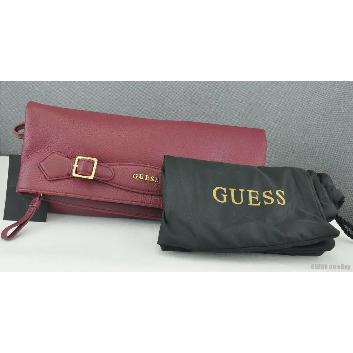 Guess Ladies Handbag Satchel Tote Bag Wine Modern Simplicity