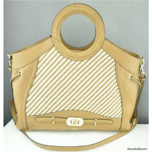 Guess Ladies Handbag Bag Purse Camel Multi Mauritus