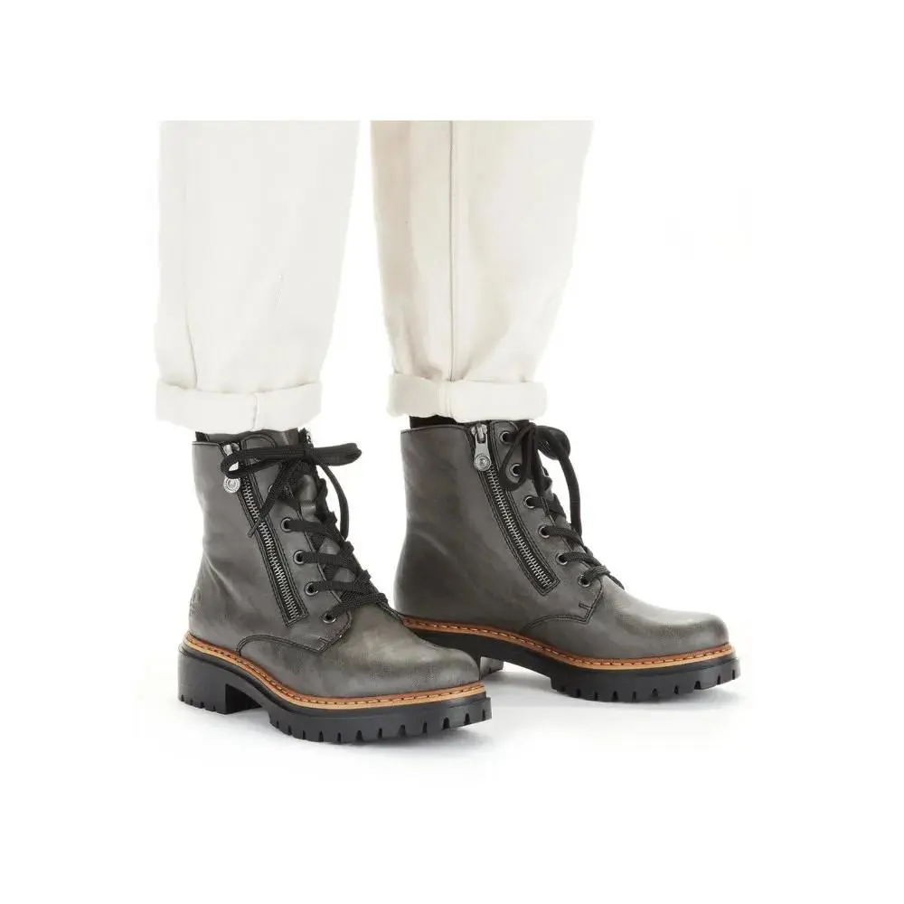 Rieker shoes - Rieker® Women`s 8.5 M (EU 40) 72611 Lined Lace-Up Ankle Boot in - 72611 - Gray 8
