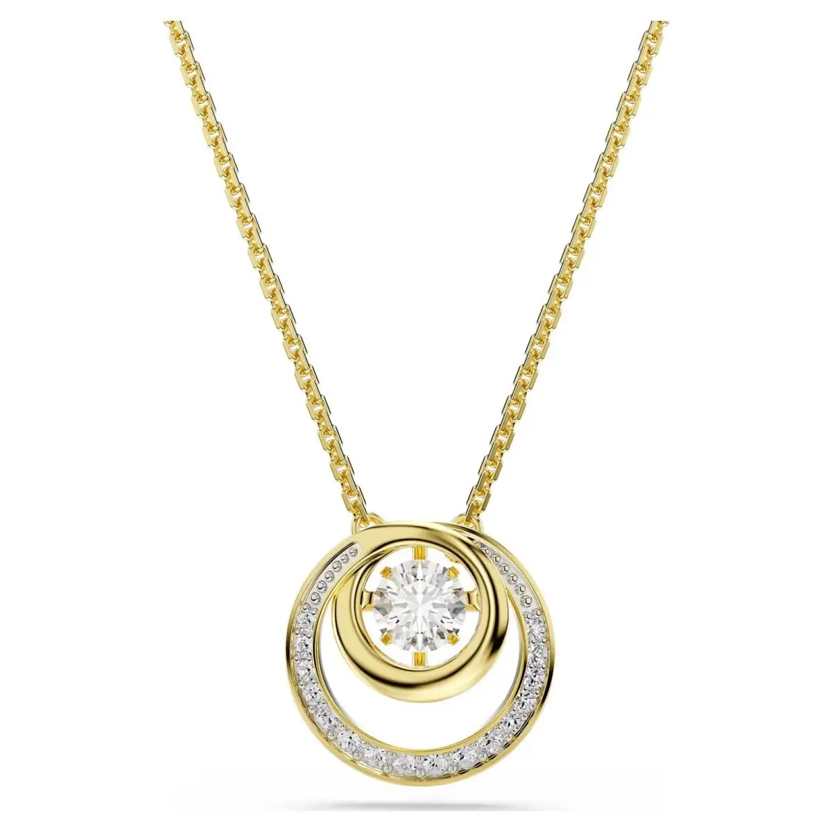 Swarovski Zirconia Hyperbola Pendant Round Cut White Gold Tone Plated 5738248