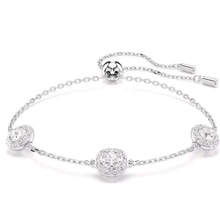 Crystal Una Angelic Bracelet Round Cut White Rhodium Plated 5732272 by Swarovski