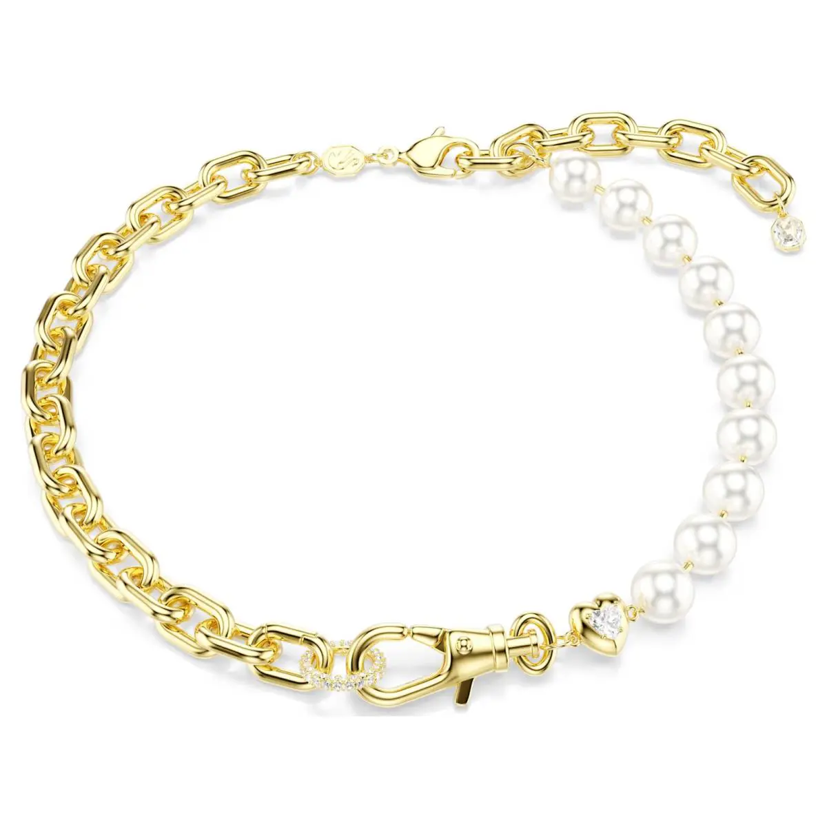 Swarovski Zirconia Idyllia Necklace Crystal Pearl White Gold Tone 5743993
