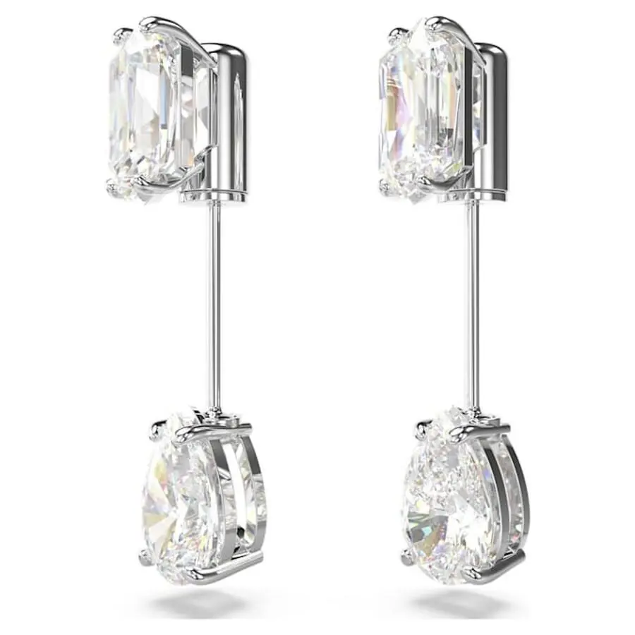 Swarovski Mesmera Bar Earrings White Crystal Rhodium Plated / Gift Box