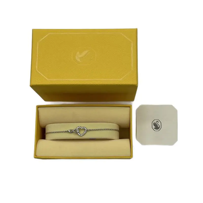 Infinity Heart Bracelet Rhodium Rose Gold Clear Crystals Hyperbola by Swarovski