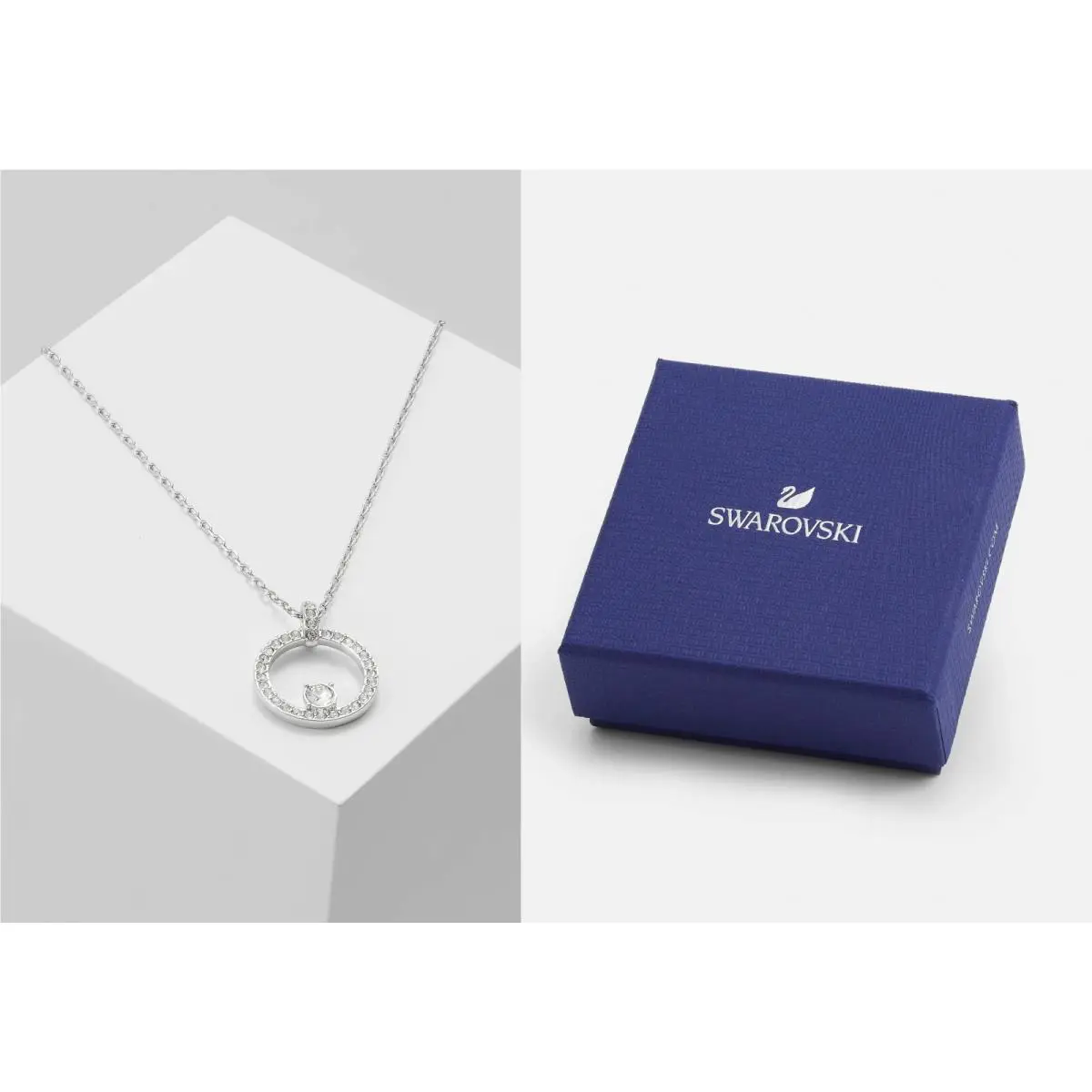 in Gift Box Swarovski 5198686 Rhodium Pave Creativity Circle Necklace