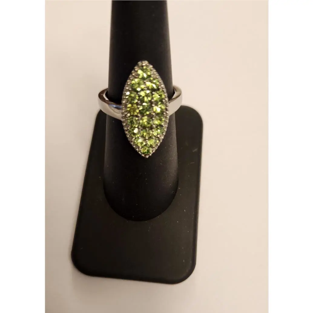 Swarovski Green Crystal Marquise Cluster Ring - Size 7