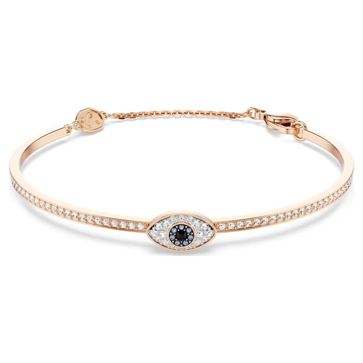 Swarovski Crystal Symbolica Bangle Eye Rose Gold Tone Plated 5736985 Size M