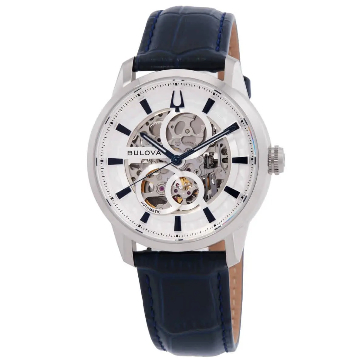 Sutton Silver-tone Dial Men`s Watch 96A330 by Bulova