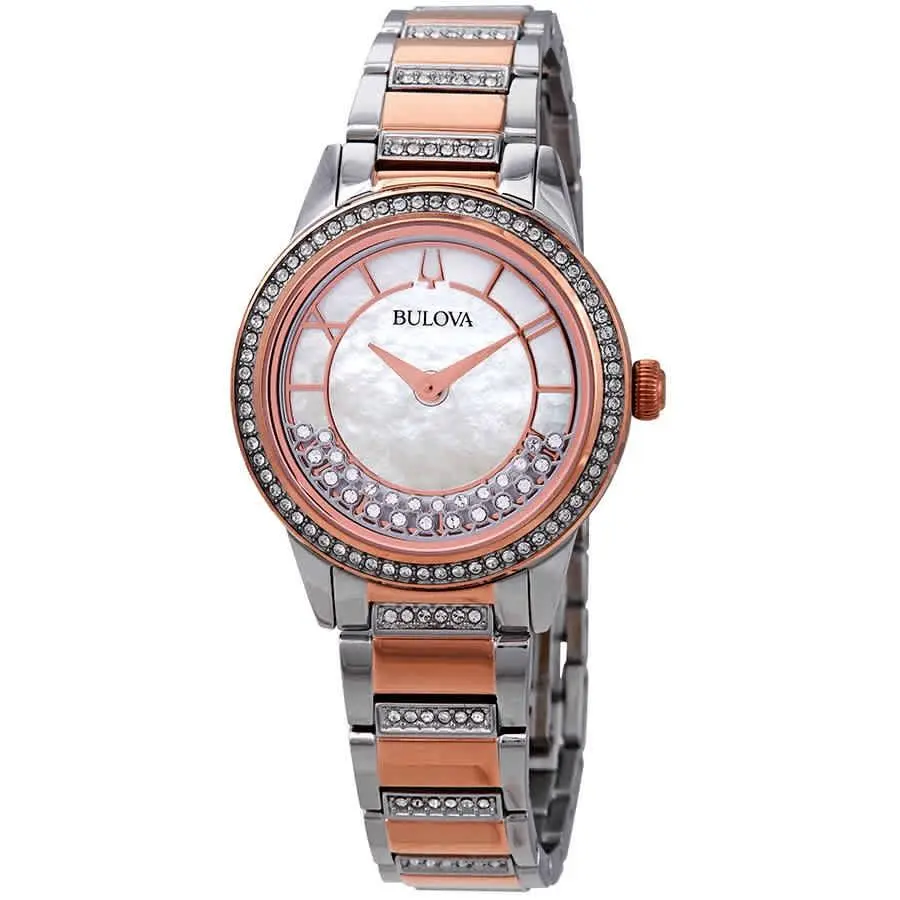 Bulova Crystal Turnstyle Mop Dial Two-tone Ladies Watch 98L246