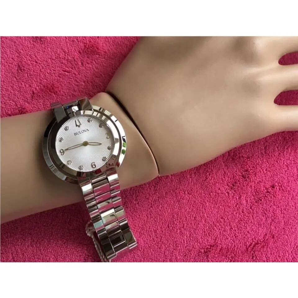 Bulova Rubaiyat Diamond Accent Silver-tone Women’s Watch 35 MM