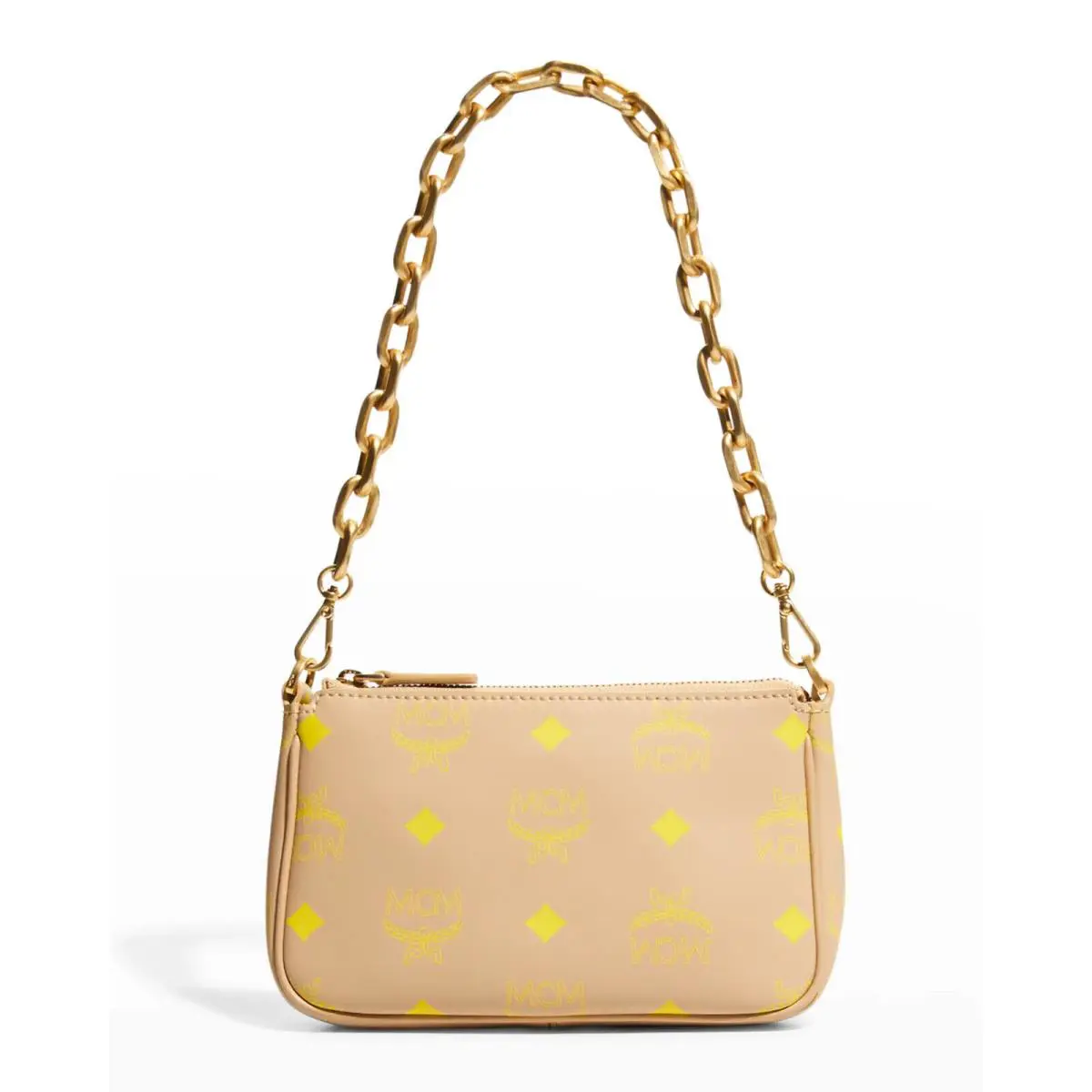 Mcm Mini Color Splash Logo Shoulder Bag in Croissant L16748 One Size