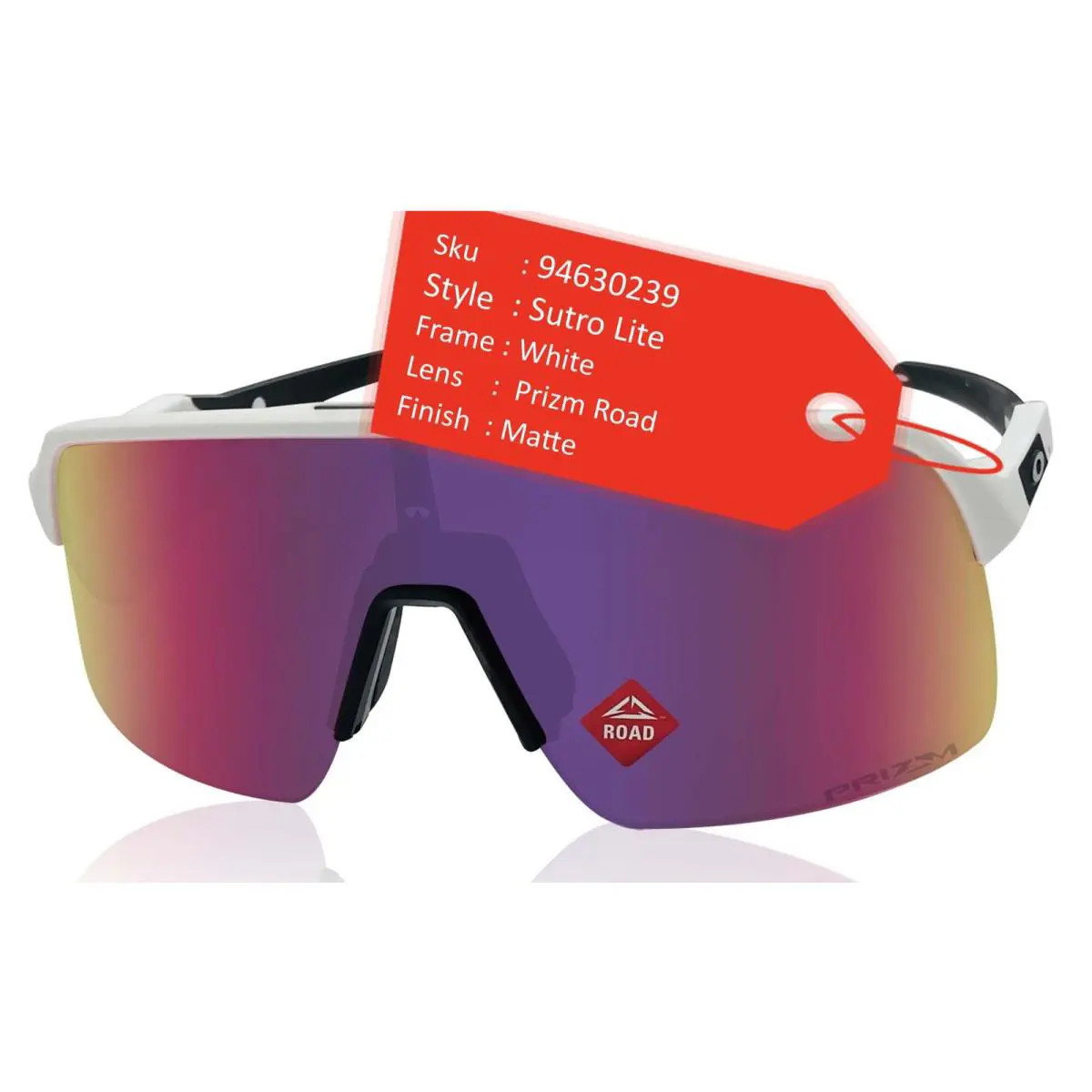 Sutro Lite Sunglasses Matte White Frame Road Prizm Lens OO9463 by Oakley