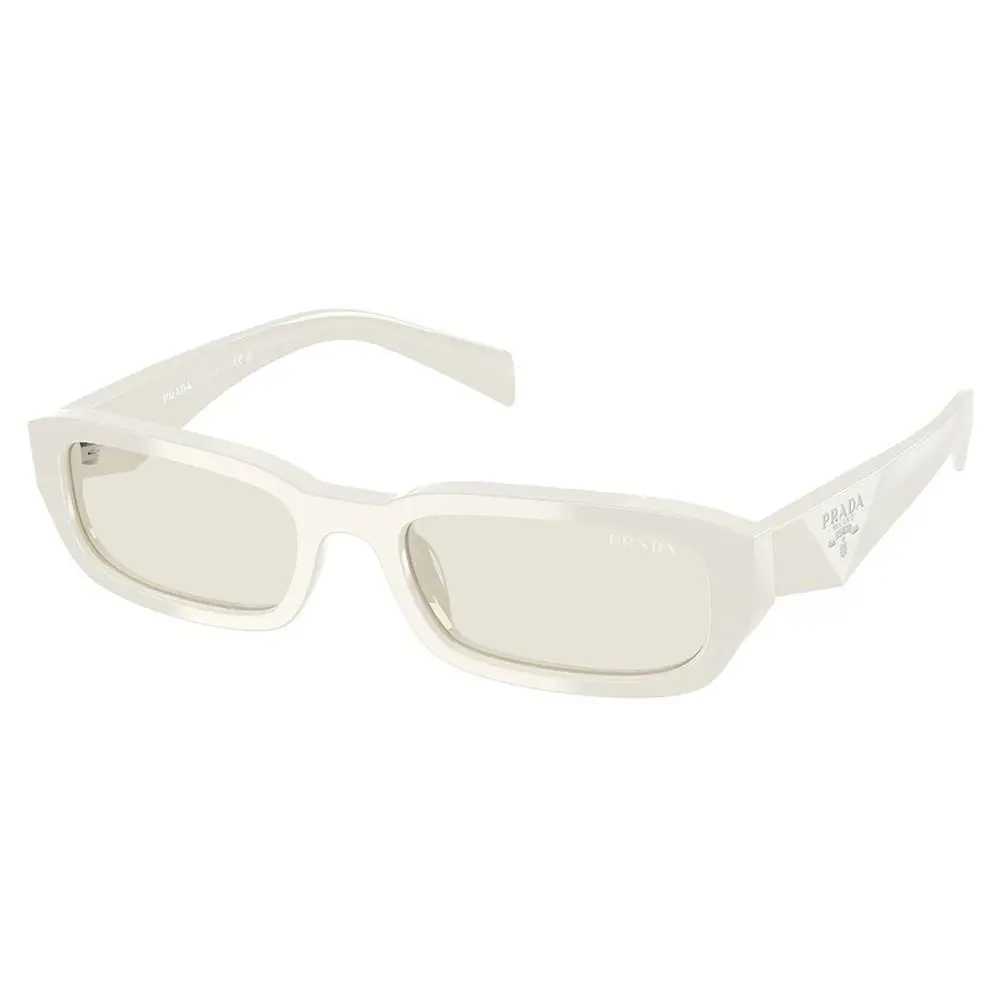 Prada PR B06S 26A40I Dust Plastic Rectangle Sunglasses Grey Lens
