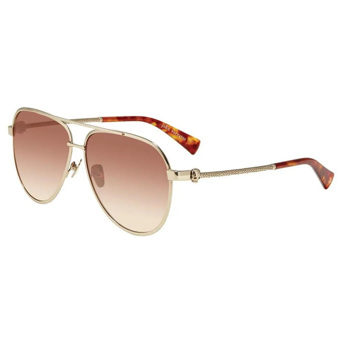 Varvatos Sunglasses Large Aviator V546 Gold 63 mm Made in Japan w/ Case