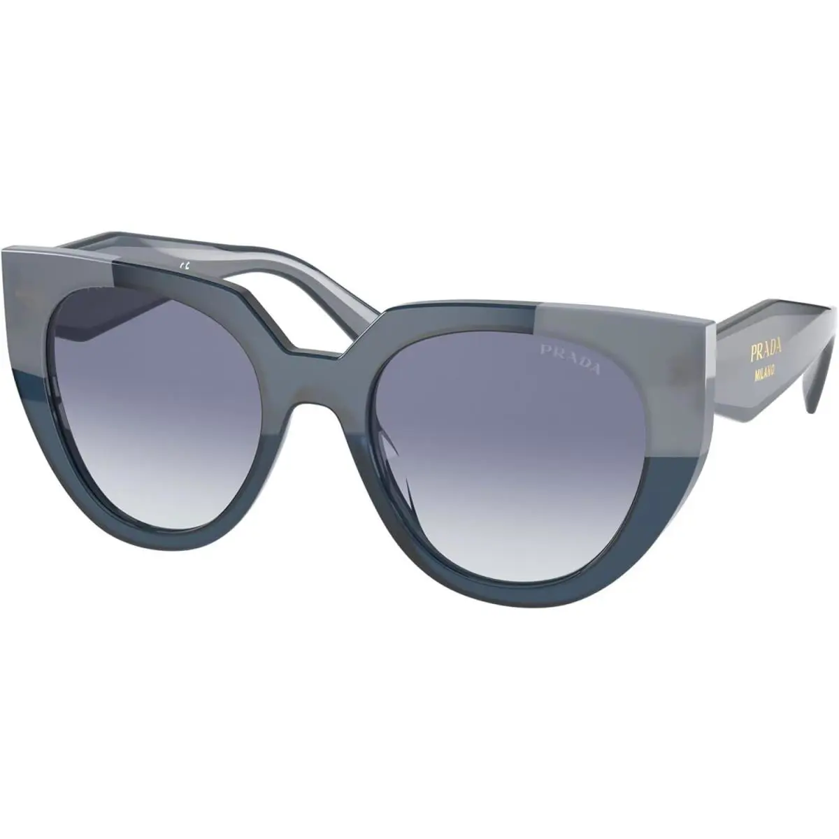 PR14WS 07Q409 Sunglasses 52mm Opal Astral / Clear Blue Gradient Lens by Prada
