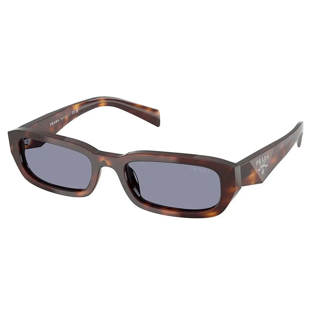 Prada PR B06S 15W03N Classic Tortoise Plastic Rectangle Sunglasses Grey Lens
