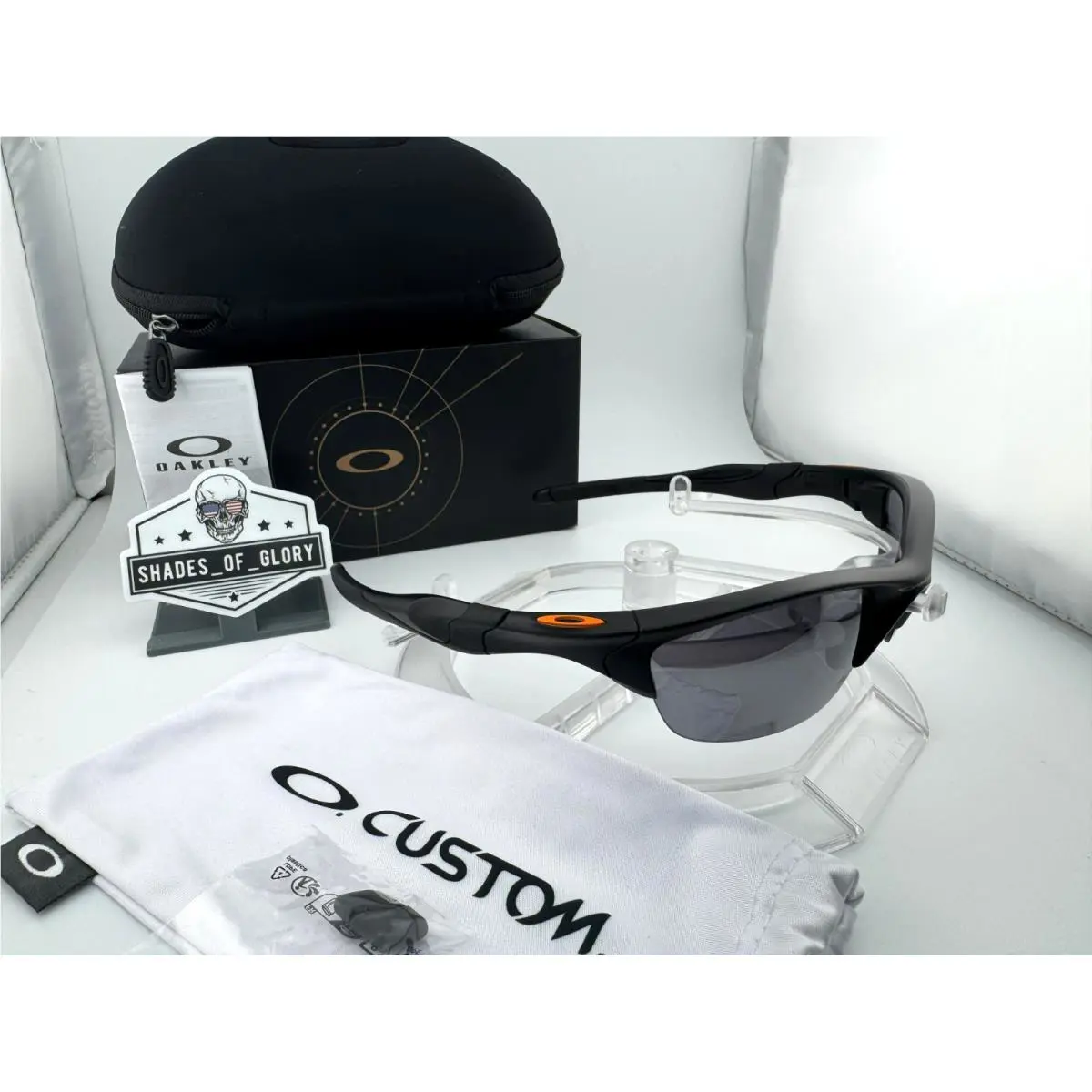 Oakley Half Jacket 2.0 Custom Matte Black Orange Prizm Black Iridium Sunglasses