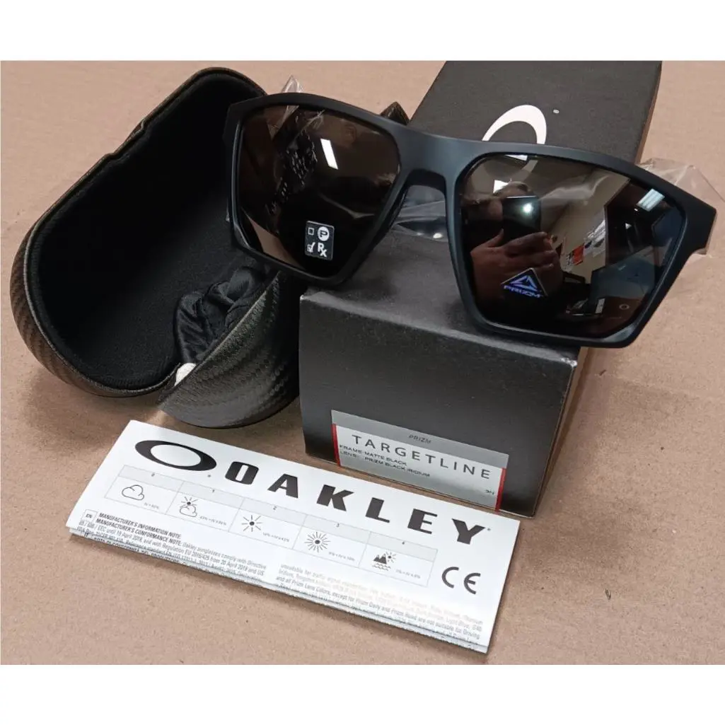 Oakley Mens Targetline Sunglasses - Matte Black w / Prizm Black