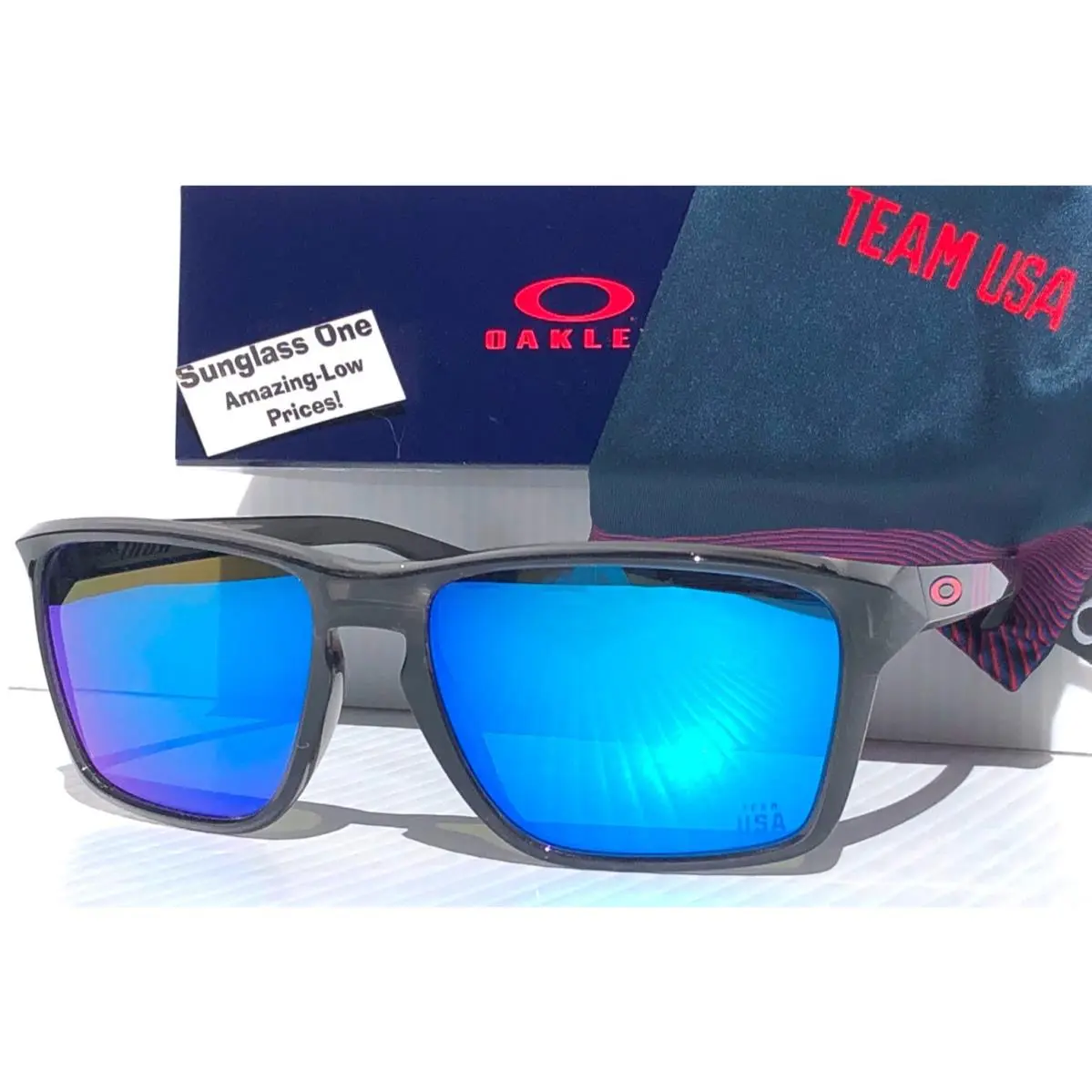 Oakley Sylas XL Team Usa Grey Smoke Prizm Sapphire Blue Lens Sunglass 9448-42