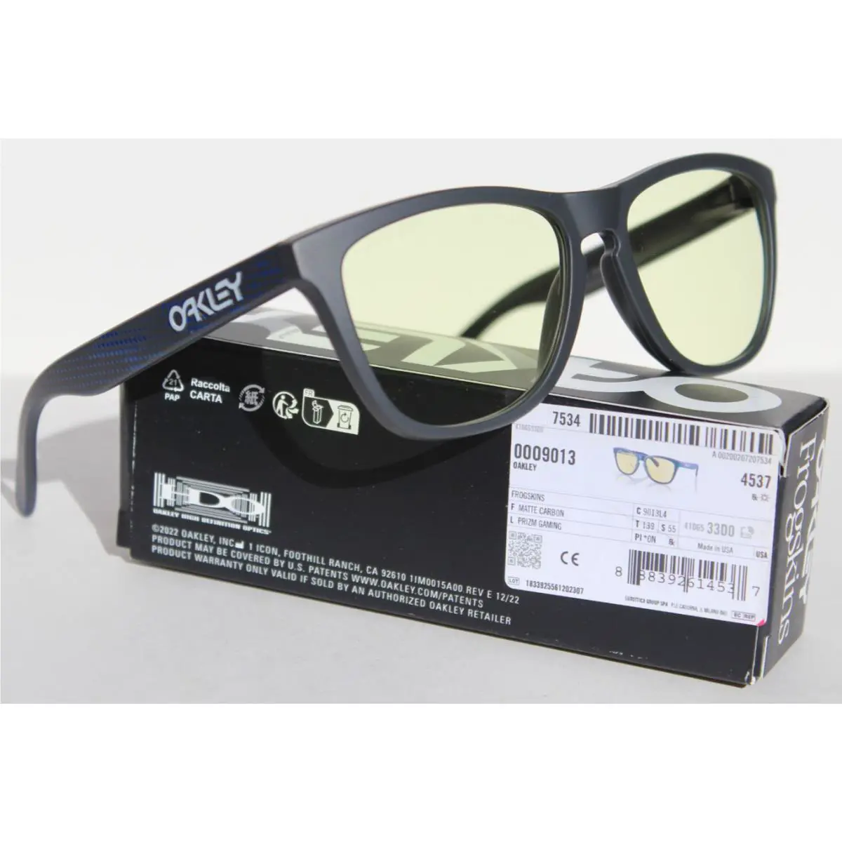 Frogskins Gaming Glasses/sunglasses Matte Carbon/prizm Gaming OO9013-L4 by Oakley