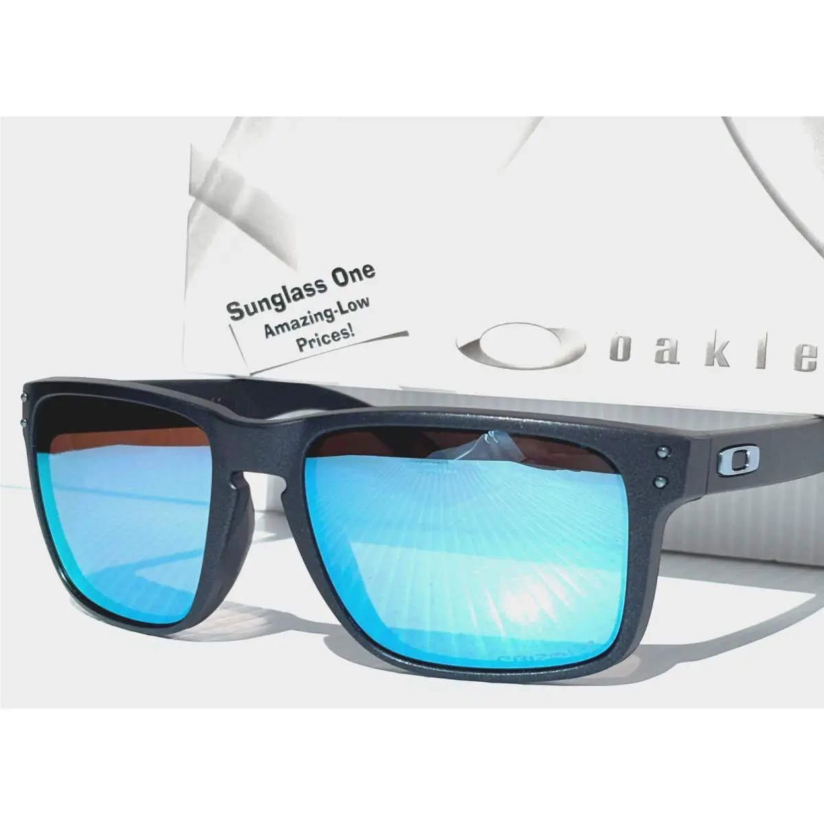 Holbrook XL Blue Steel Prizm Polarized Deep Water Sunglass 9417-39 by Oakley