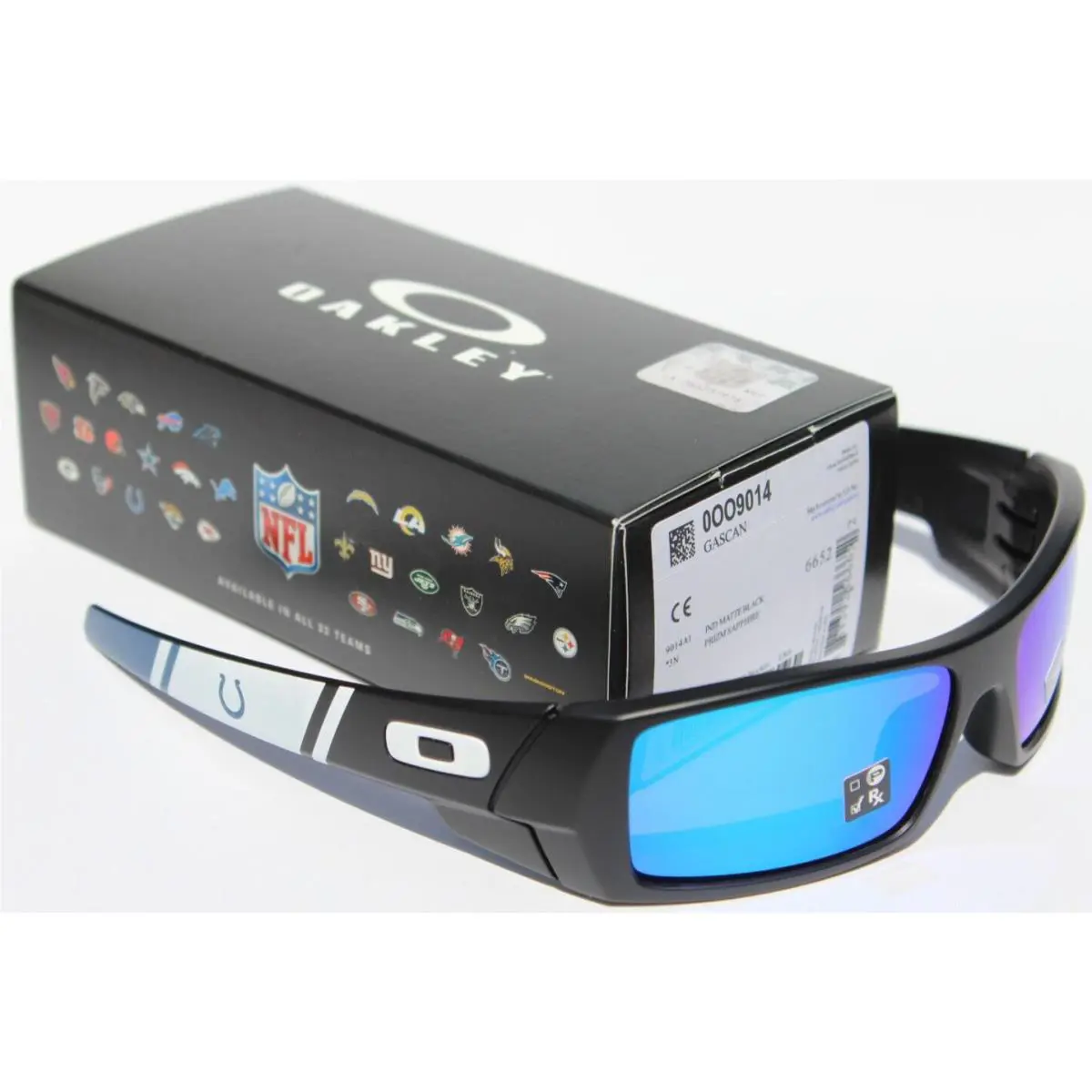 Gascan Sunglasses Nfl Indianapolis Colts Black/prizm Sapphire OO9014-A1 by Oakley