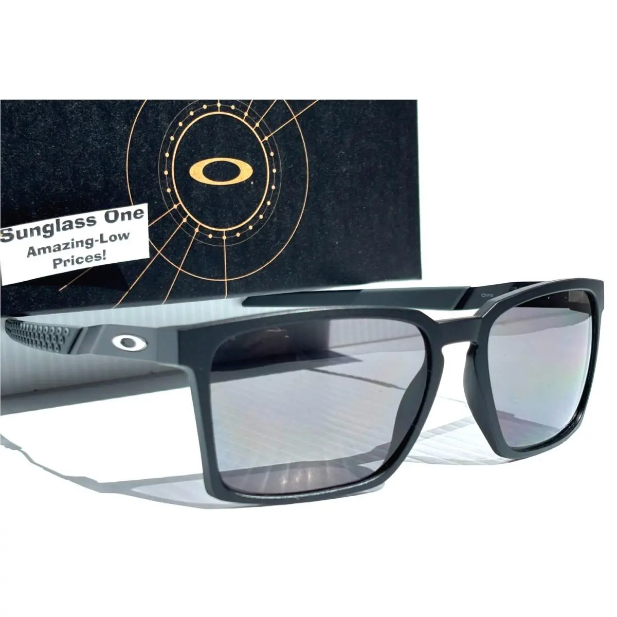 Oakley Exchange Sun Satin Black Polarized Prizm Grey Lens Sunglass 9483-04
