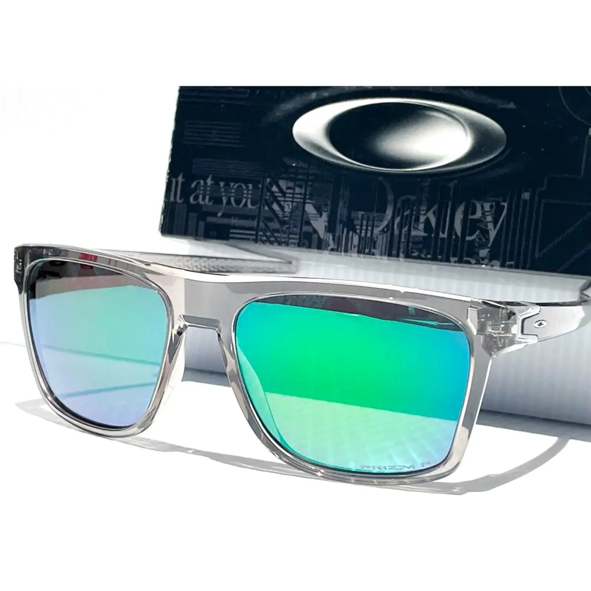 Leffingwell Grey Ink Polarized Prizm Jade Lens Sunglass 9100-10 by Oakley
