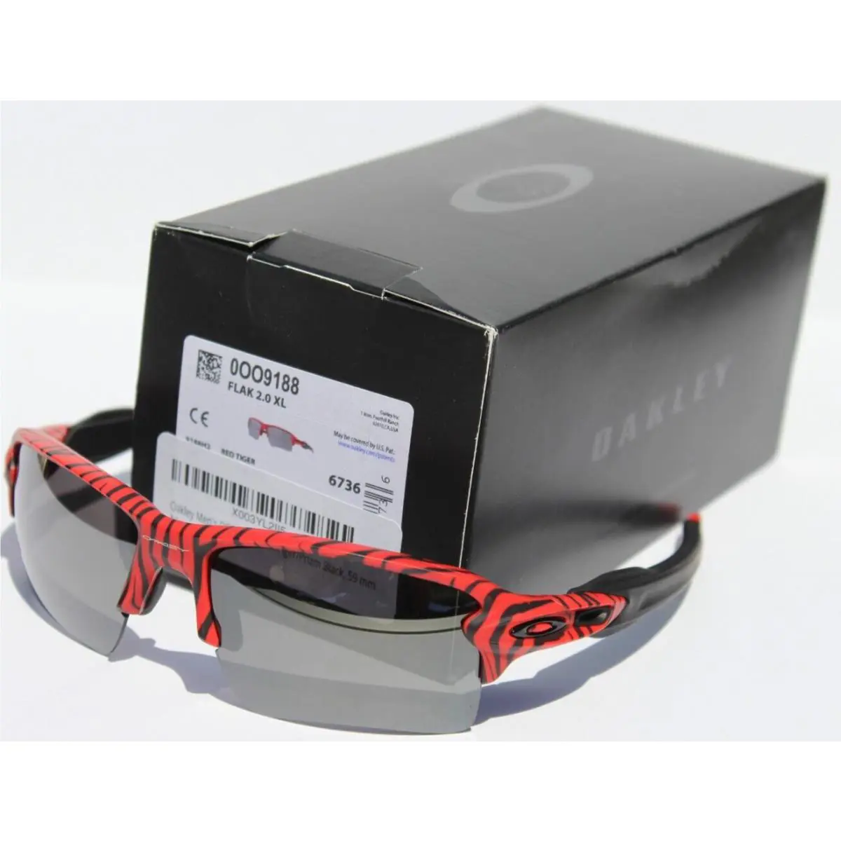 Flak 2.0 XL Sunglasses Red Tiger/prizm Black OO9188-H2 by Oakley