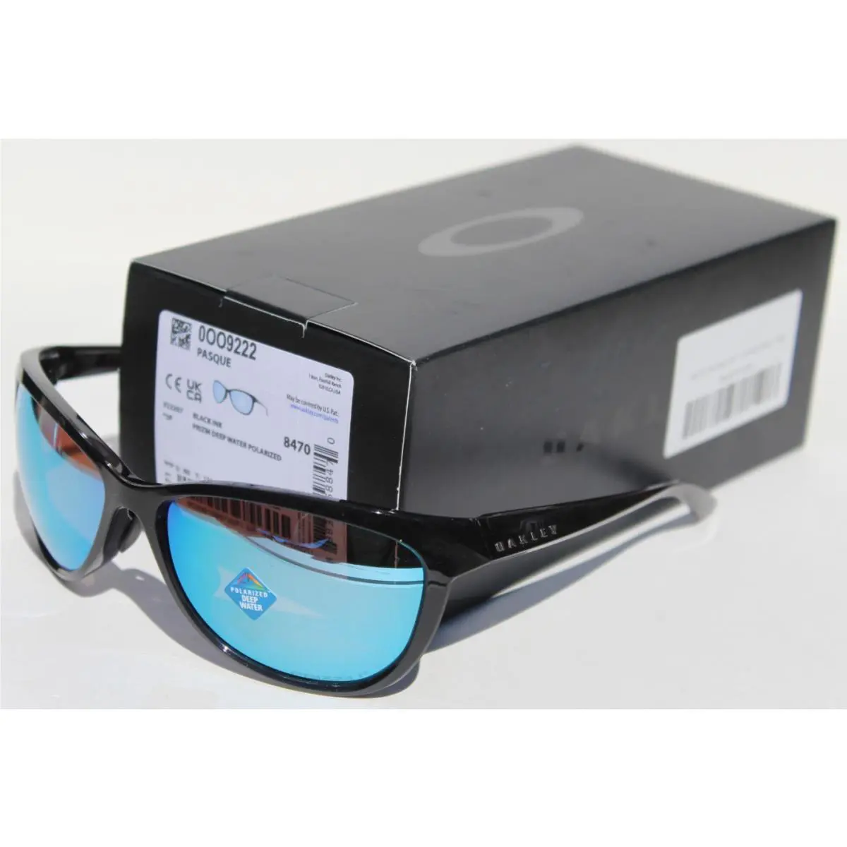 Pasque Polarized Sunglasses Womens Black Ink/prizm Deep Water OO9222-07 by Oakley