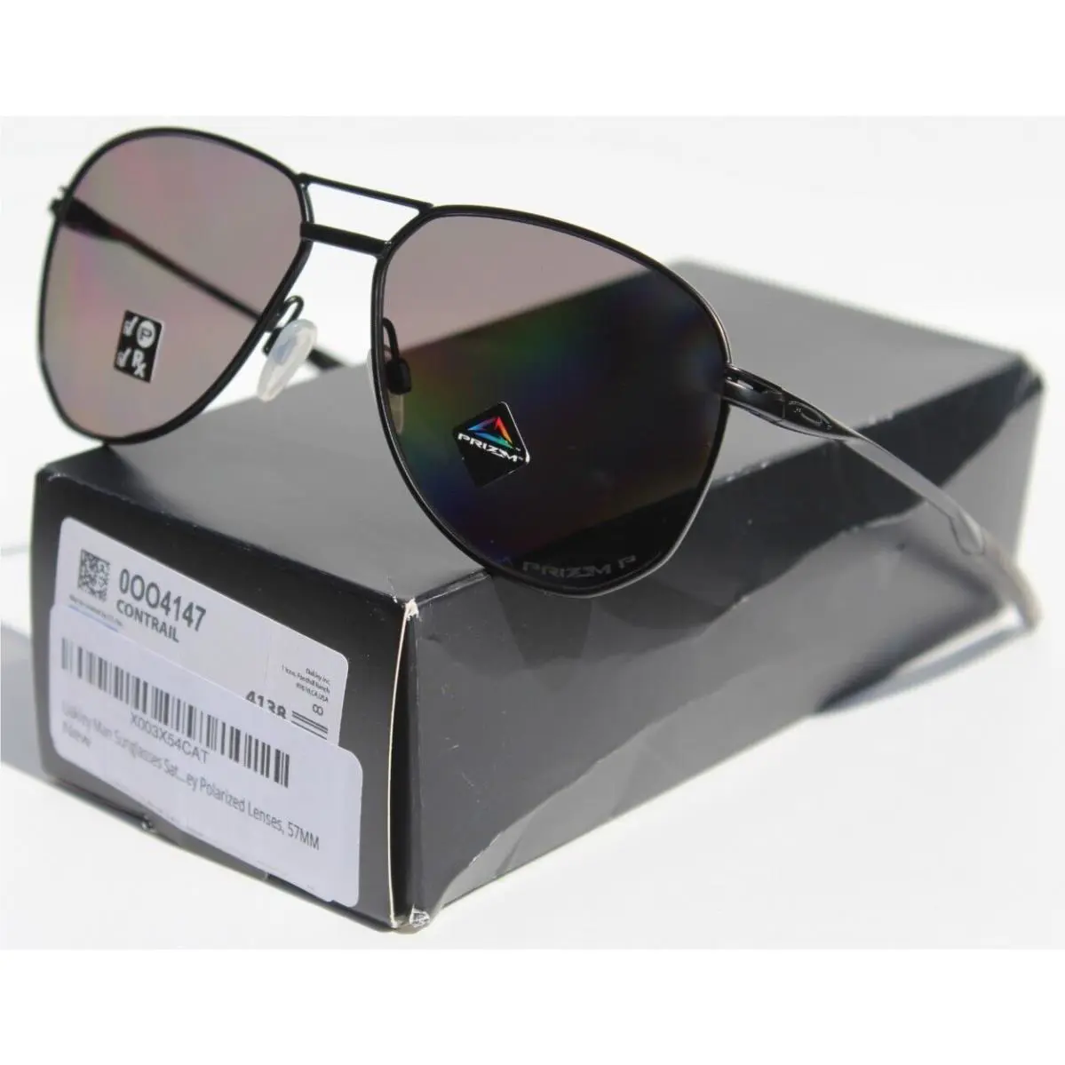 Contrail Polarized Sunglasses Satin Black/prizm Grey OO4147-0857 by Oakley