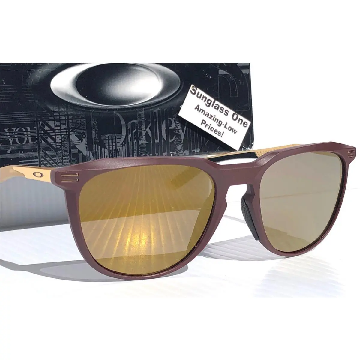 Oakley Thurso Matte Grenache Gold Polarized Galaxy Gold Lens Sunglass 9286-10