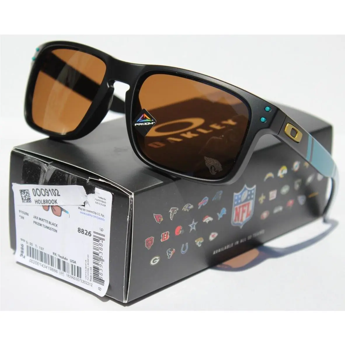 Holbrook Sunglasses Nfl Jacksonville Jaguars Prizm Tungsten OO9102-R6 by Oakley