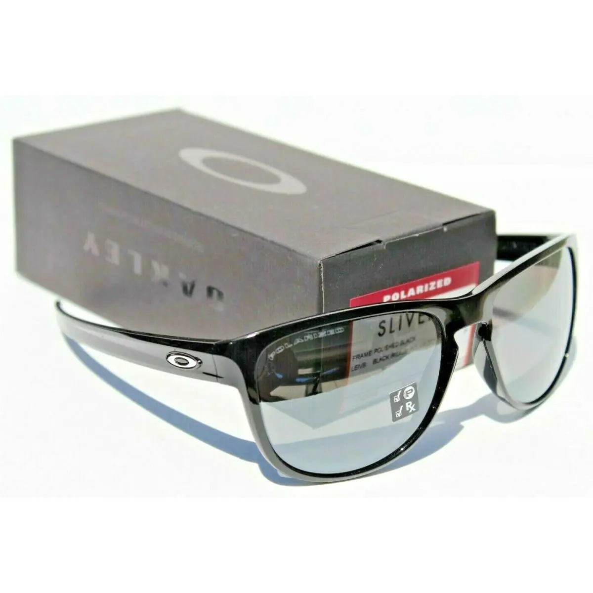 Sliver R Polarized Sunglasses Polished Black Iridium OO9342-1657 by Oakley