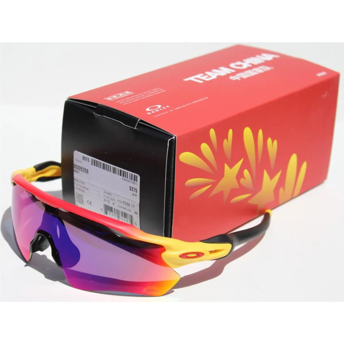Radar EV Path Sunglasses Red/yellow Prizm Road OO9208-F2 Team China by Oakley