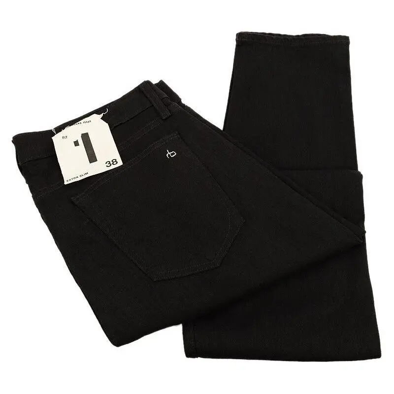 Rag Bone Mens Black Fit 1 Extra Slim Mid Rise 5-Pocket Button Fly Jeans 38