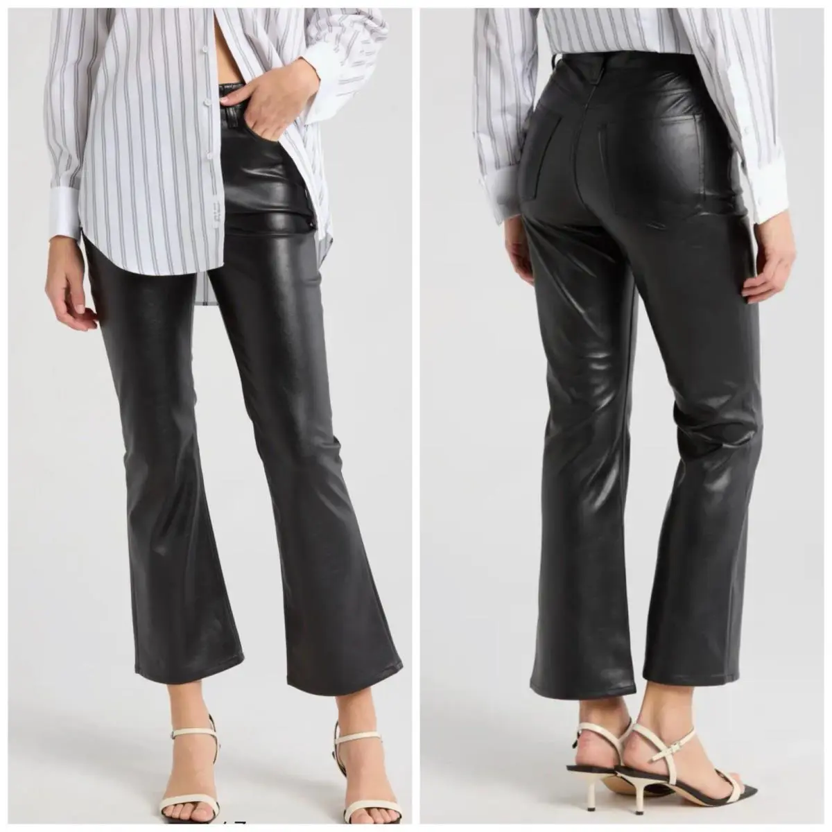 Rag Bone Casey Ankle Leather Flare In Black Size: 31